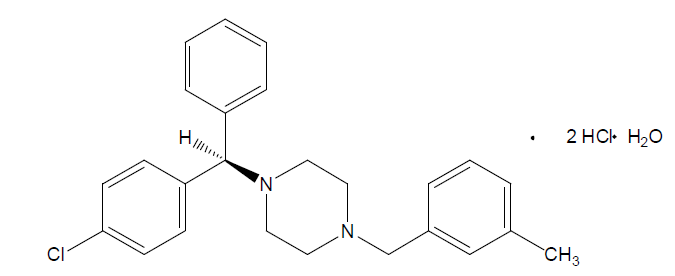Chemical structures of Meclizine Hydrochloride Hydrate