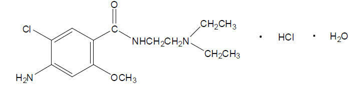 Chemical structures of Metoclopramide Hydrochloride