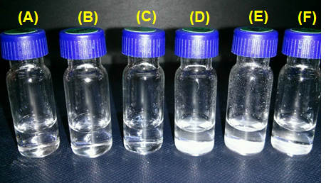Oxymetholone is dissolved with (A) dioxane, (B) ethanol, (C) methanol, (D) ethyl acetate, (E) ether, and (F) acetone