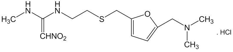Chemical structures of ranitidine hydrochloride