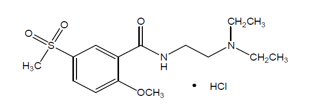 Chemical structure of tiapride hydrochloride