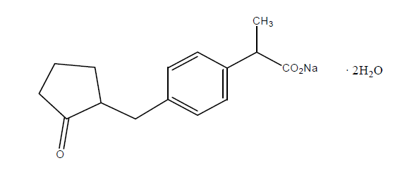 Chemical structure of loxoprofen sodium hydrate