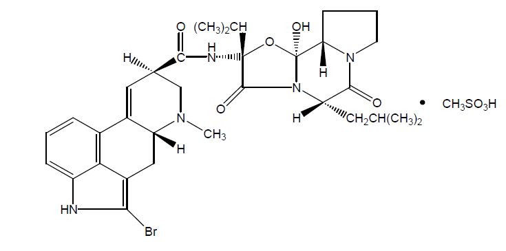 Chemical structure of bromocriptine mesilate