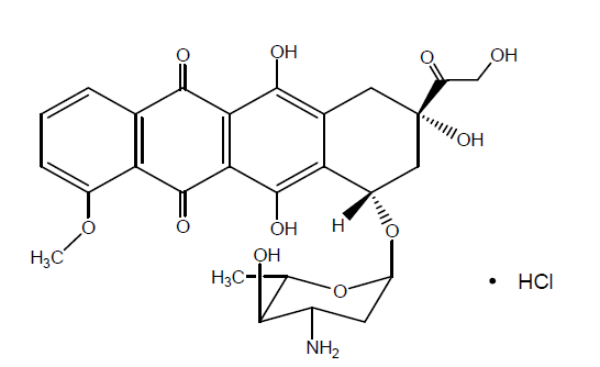 Chemical structure of epirubicin hydrochloride