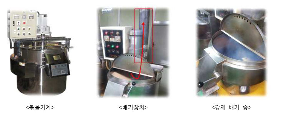 참기름 제조 볶음기계 및 배기설비