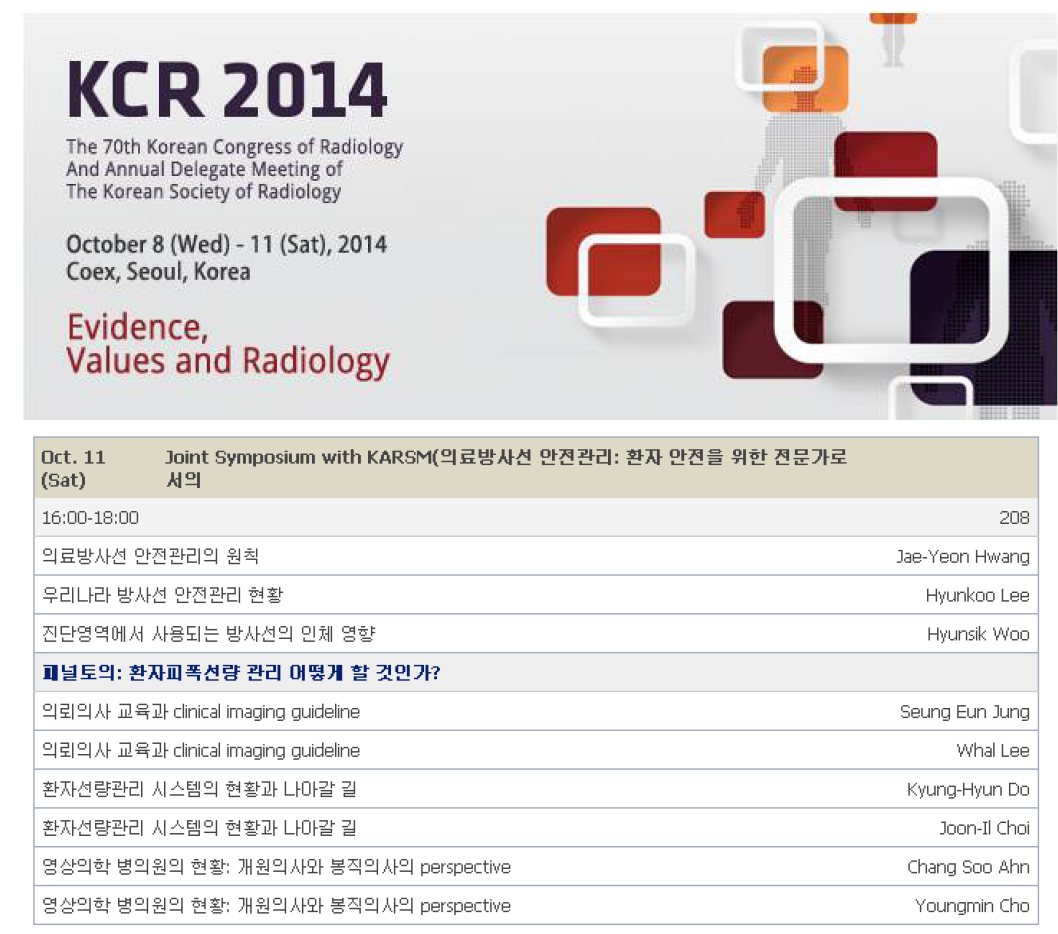 대한영상의학회- 의료방사선안전문화연합회 심포지움