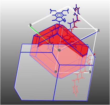 Morphology prediction tool을 활용한 form F(하얀색), new form(빨간색)의 결정모습