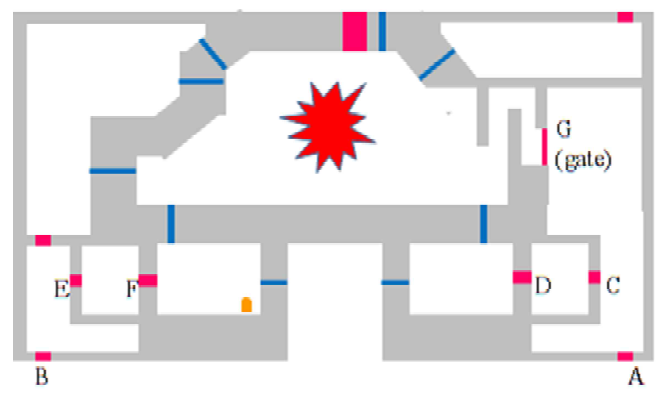 거대방사선발생시설 중 사이클로트론 영역(빨간 별 표시)