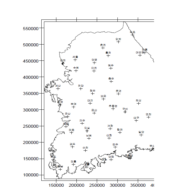 강우특성 분석 지점