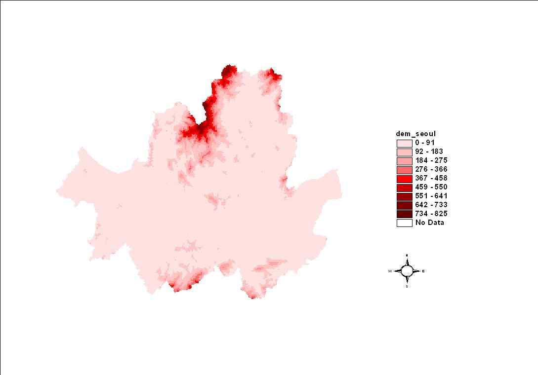 서울지역 DEM