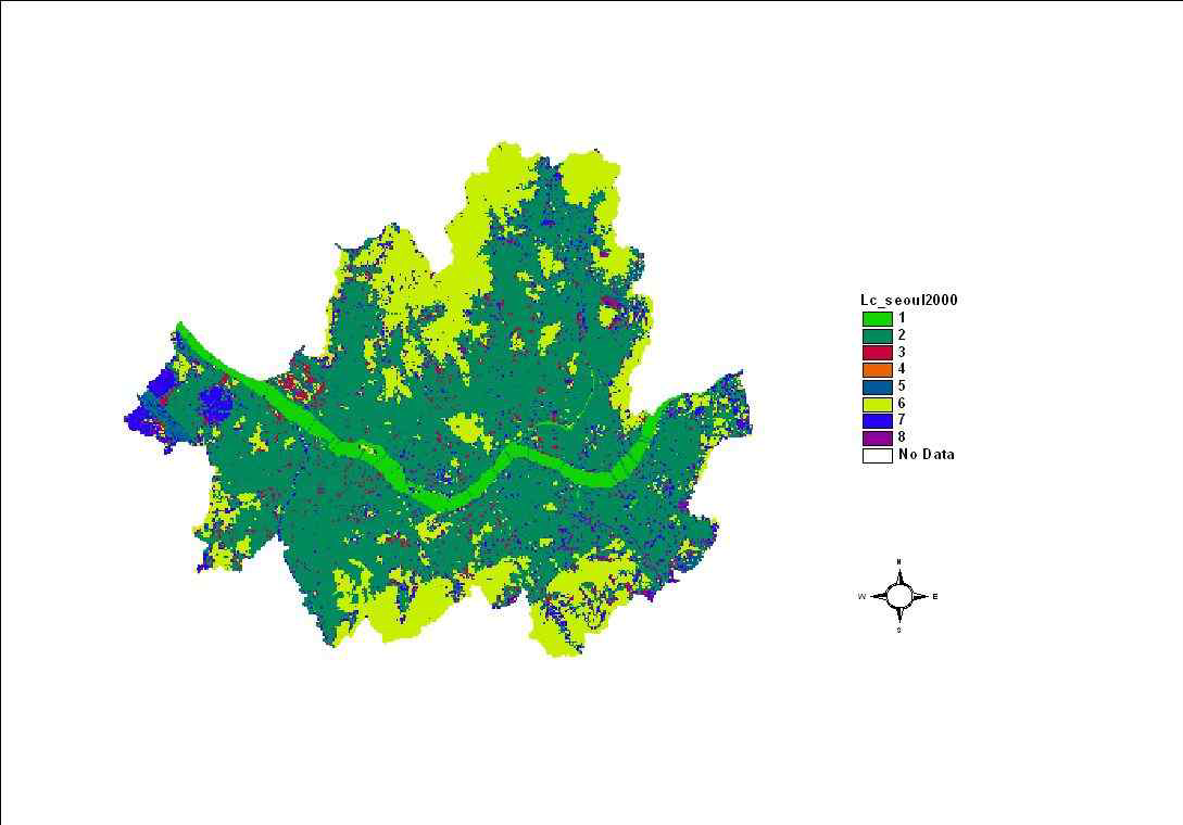 서울지역 토지피복도