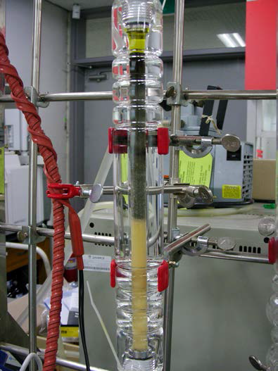 Packed Bed Reactor (PBR) System with adsorbent.