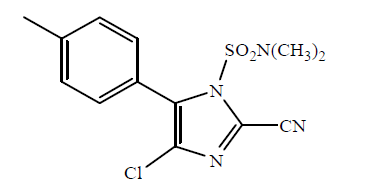 단성분 분석법 III의 대상 농약인 cyazofamid의 구조