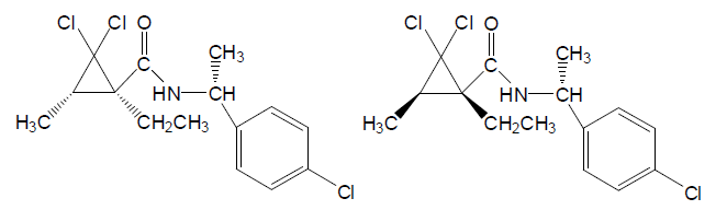 단성분 분석법 II의 대상 농약인 carpropamid의 구조