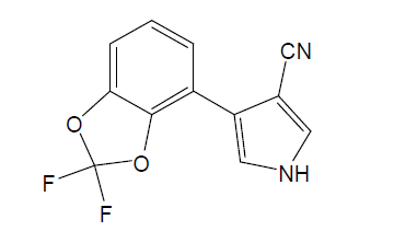 단성분 분석법 III의 대상 농약인 fludioxonil의 구조