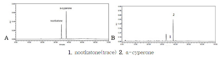 HPLC chromatogram of standard mixture (A), and Cyperi Rhizoma sample 09G1001 (B).