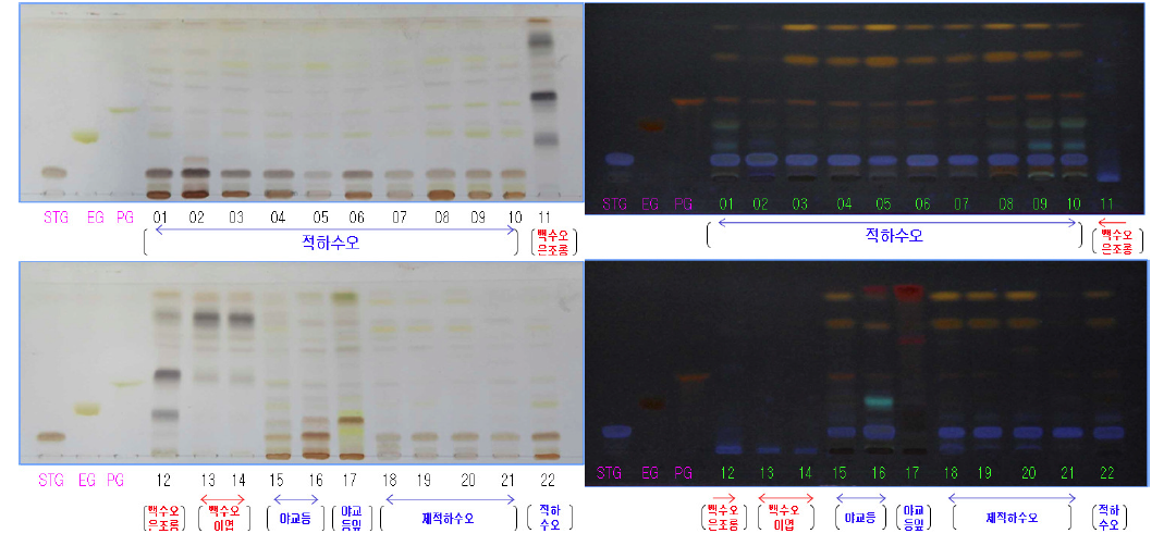 TLC fingerprint chromatograms of 70% MeOH extracts of Polygoni Multiflori Radix