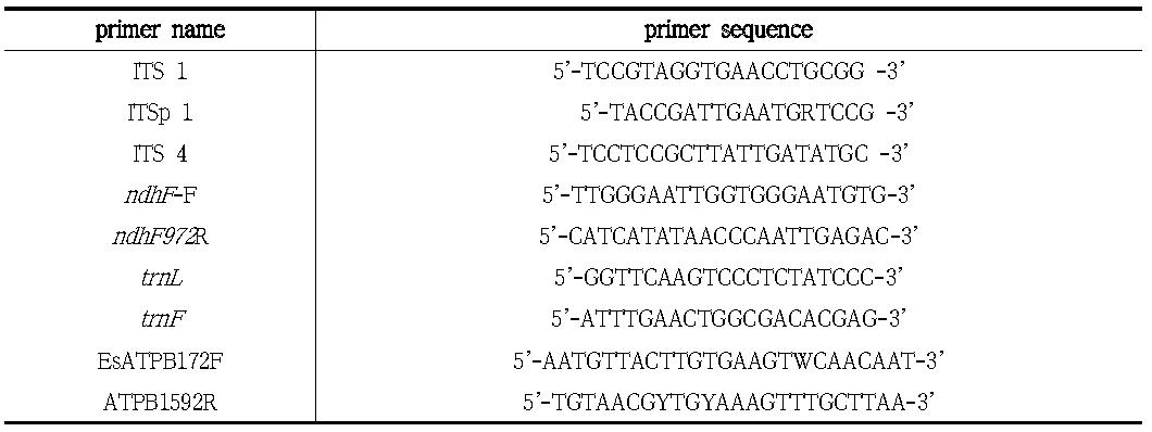 Sequence of primer used for PCR analysis