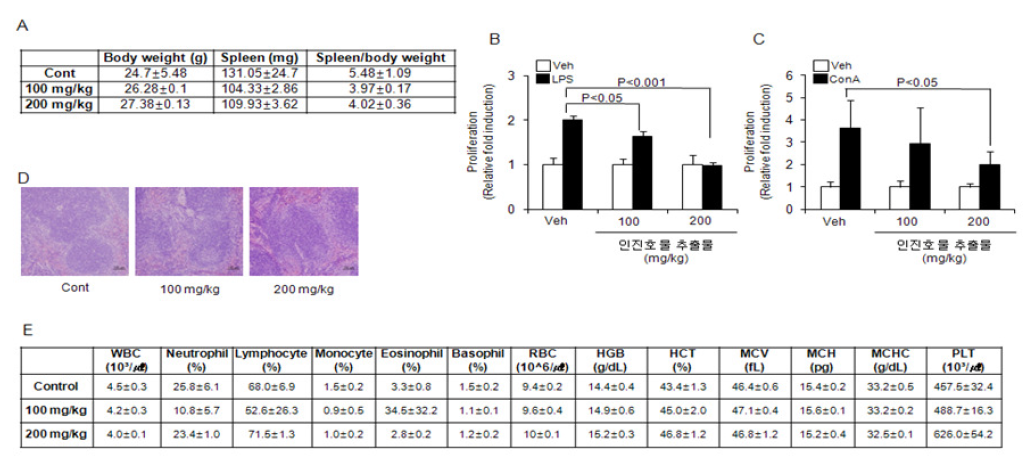Chronic effects of water extracts from A.iwayomongi in vivo