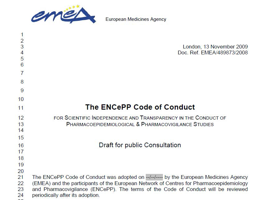 The ENCePP Code of Conduct.