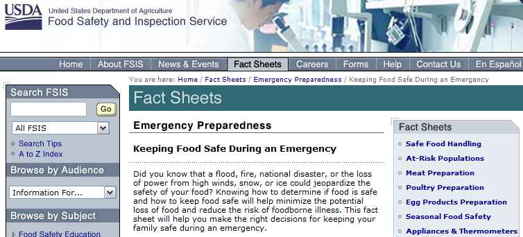 Keeping food safe during an emergency