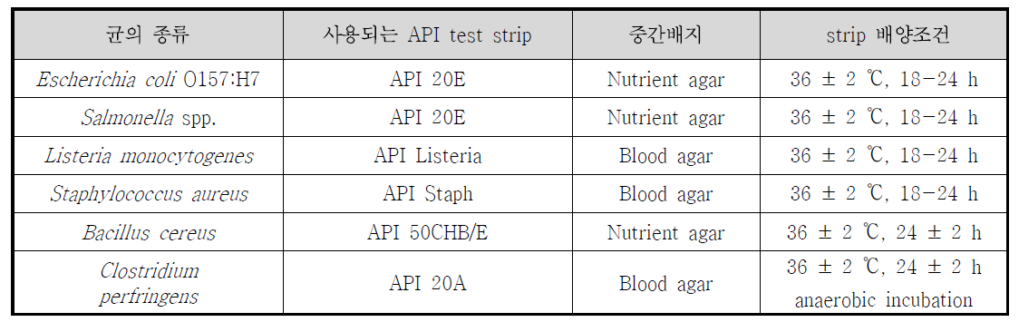 병원성 미생물의 종을 확인하기 위한 API test
