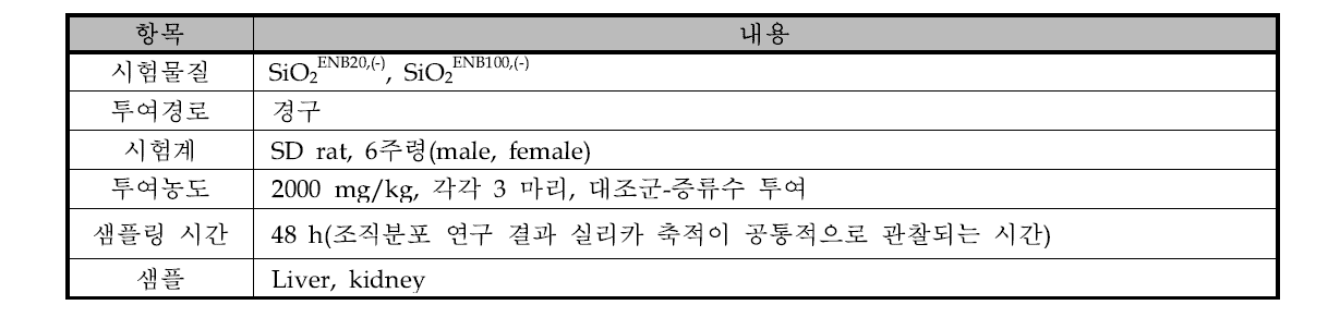 TEM을 이용한 실리카 나노물질의 fate 관찰을 위한 시험 조건