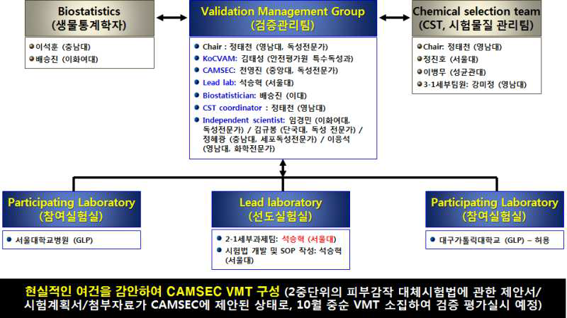 CAMSEC VMT의 조직 구성 및 역할: 피부감작 대체시험법