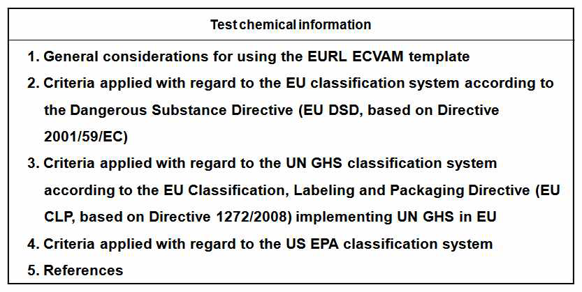 ECVAM에서의 검증용 시험물질 정보 수집 절차