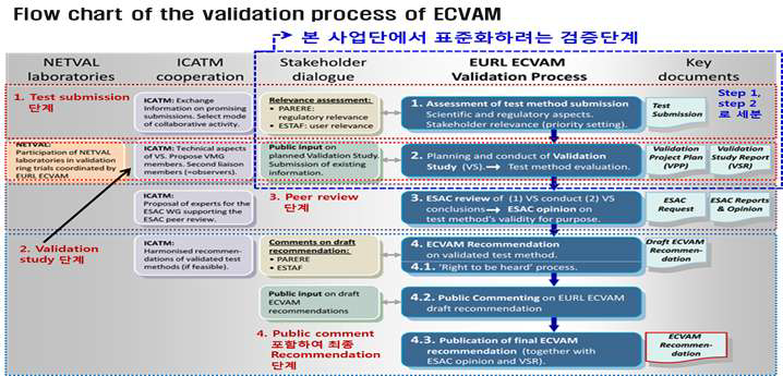 ECVAM validation process에 관한 flow chart