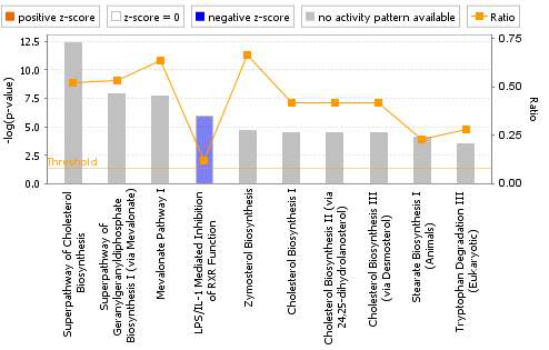 Canonical pathway analysis of liver DEGs in the FK506-treated group