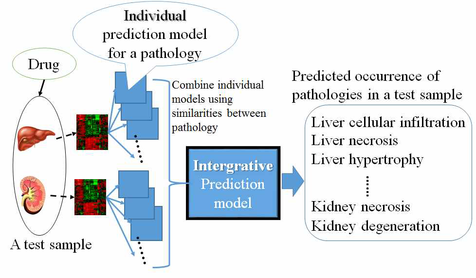 The design of integrative prediction model for predicting pathologies (end-points) that occurred in the input sample