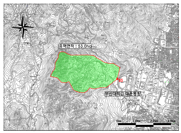 홍수량 산정지점 및 배수유역계 설정