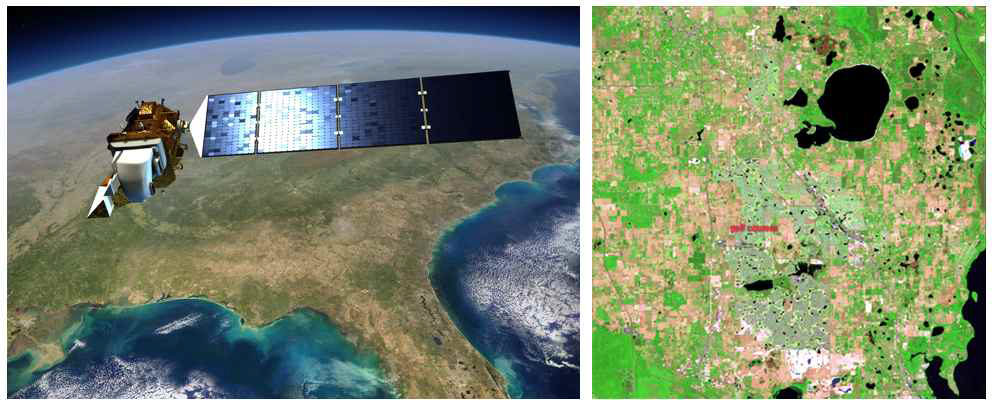 Landsat-8 위성과 플로리다 촬영영상