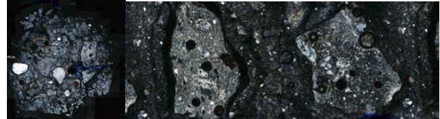 연천단층 Late dextral 단층(YC-3) 시료의 편광현미경 사진
