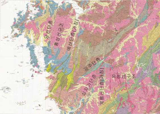 대전, 충청남도 공주 인근지역에서 확인되는 대규모단층과 선구조