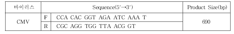 블루베리 바이러스(CMV) 정밀진단용 프라이머