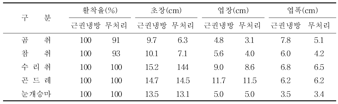 근권냉방 여름육묘 후 가을정식시 생육