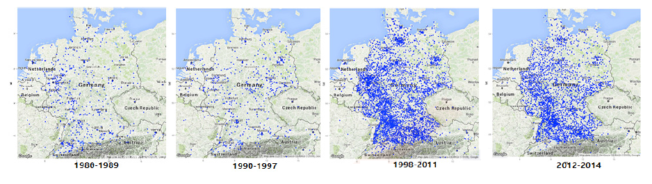 통일 이후 독일특허의 지역별 분포 변화