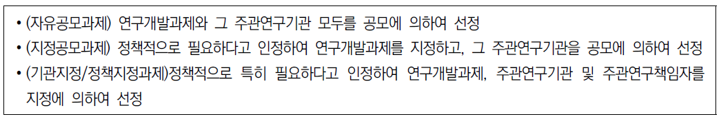 연구개발과제 유형