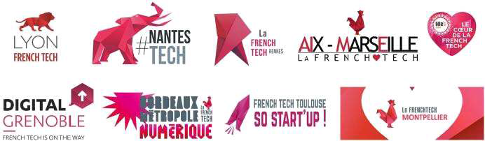 Metropoles French Tech에 따라 승인된 지역 생태계 라벨 로고