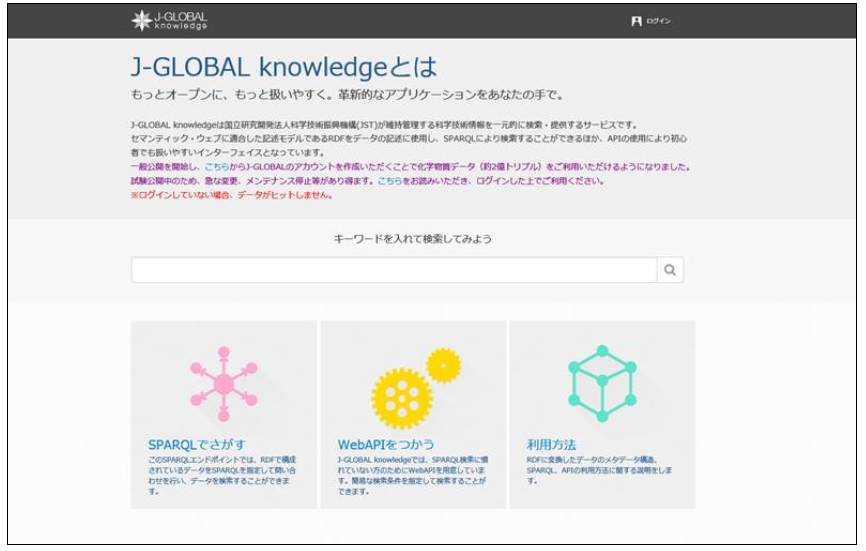 ‘J-GLOBAL foresight’ 사이트의 knowledge 정보