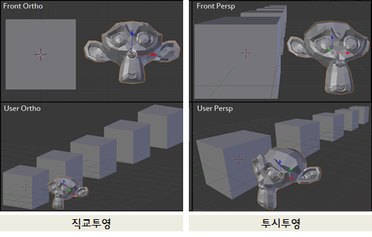 투시투영과 직교투영