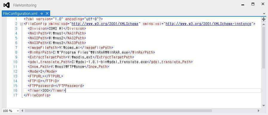 COMS MI의 FileConfiguration.xml 파일