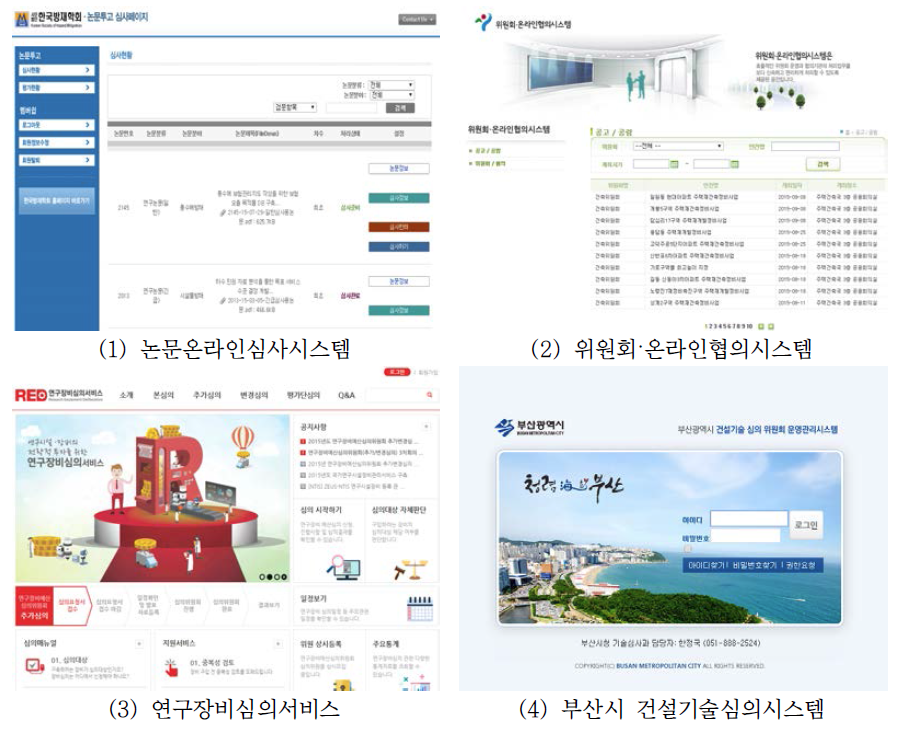 국내 온라인 심의 지원 시스템 화면