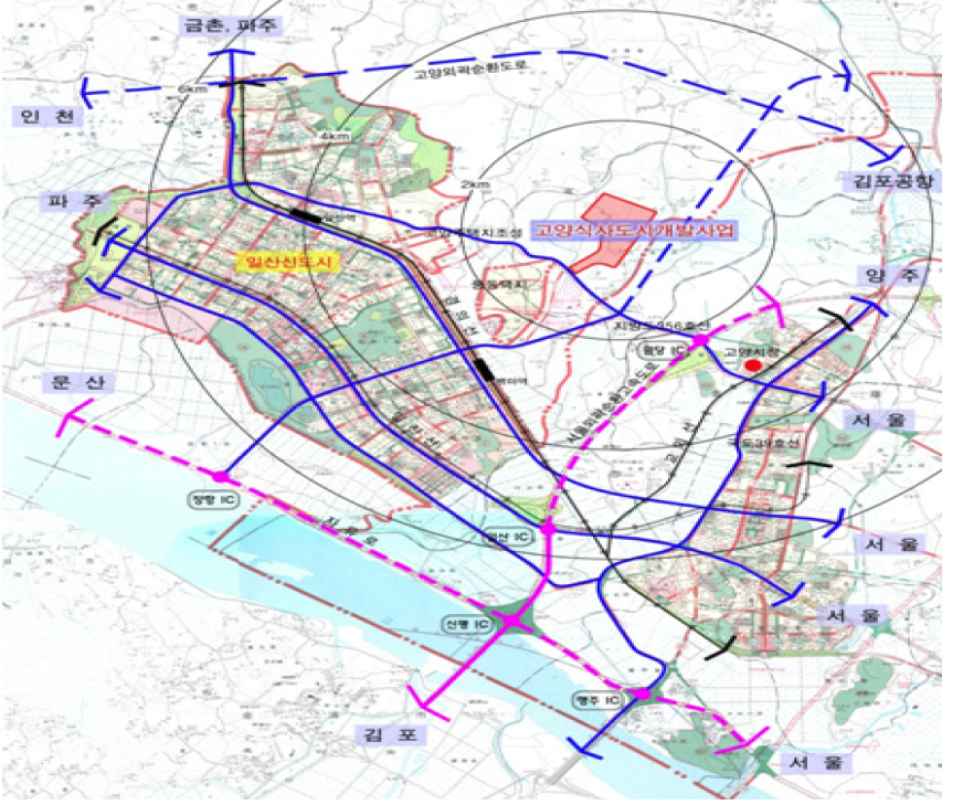 사업지구 위치도(고양 식사구역 도시개발사업)