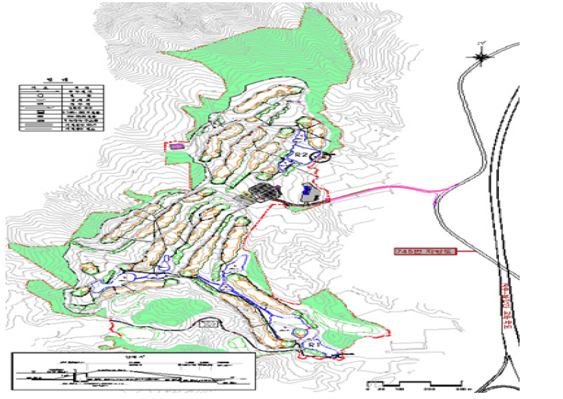 영구저류지 위치도(남원 상록골프장 조성사업, 2006)