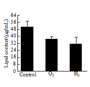 Lipid content of N. oculata in nano-bubble oxygen and hydrogen water.
