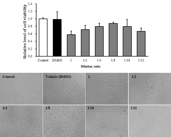 The Cytotoxicity analysis of Ionic liquidProperties of powder and cellulose film derived from SCT.