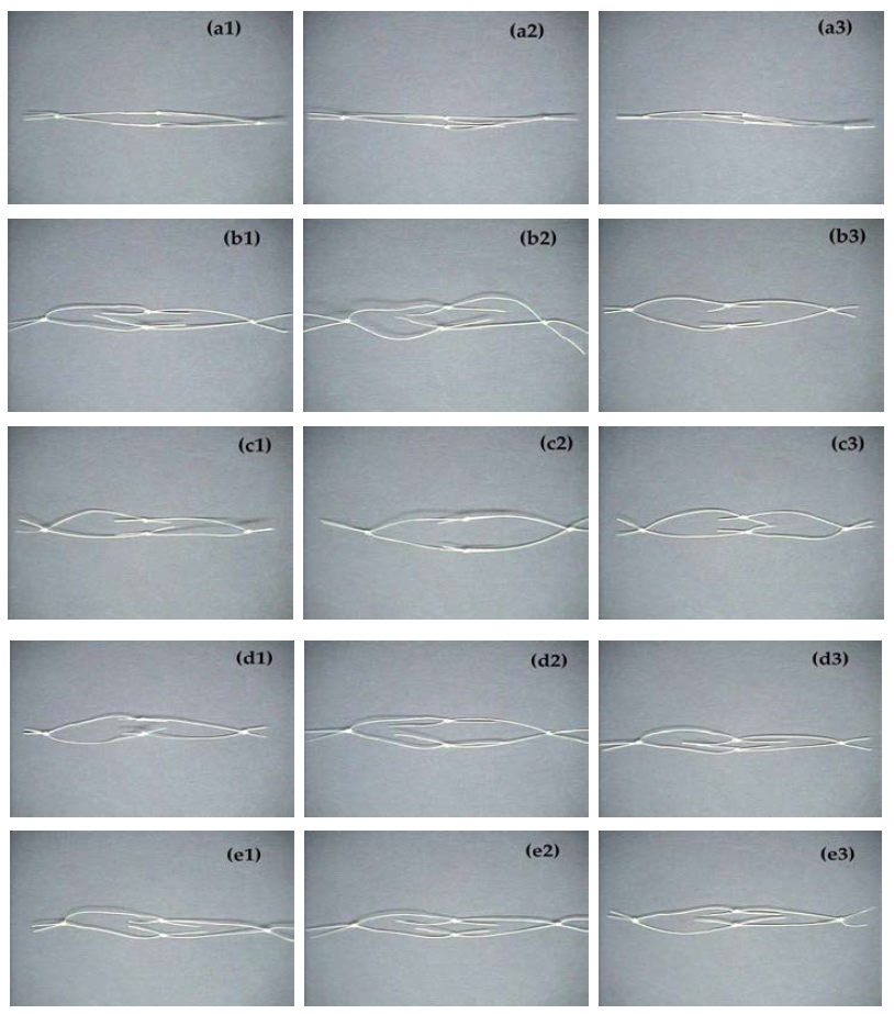 The shapes of the mesh at different maximum heating treatment temperature.